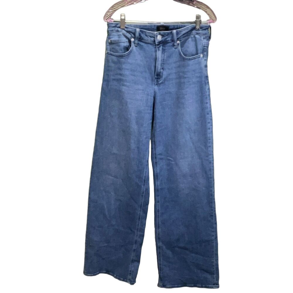 Quince Women's Wide Leg Jeans Size 30 High Rise Medium Wash Stretch Denim Blue